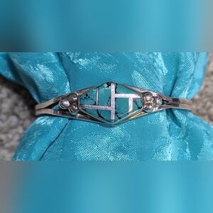 Turquoise Silver Inlay Bracelet